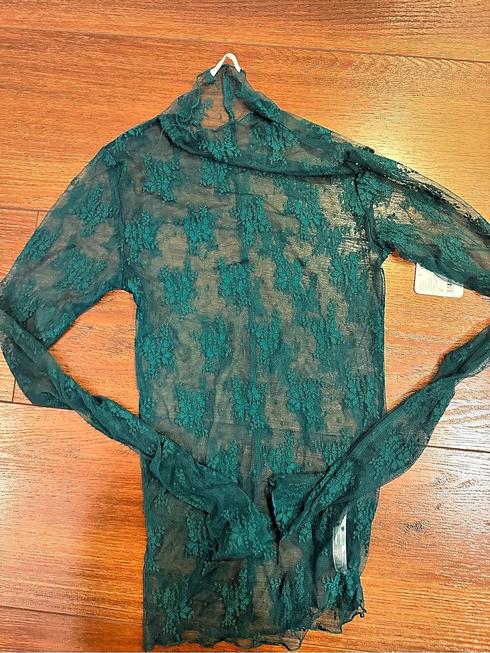 Free People evergreen Long Sleeve Lace top Green Small